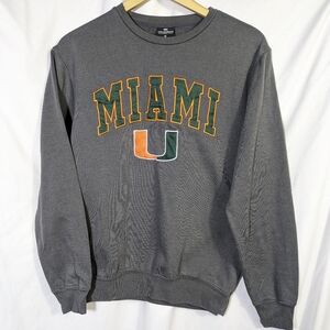 Colosseum Men's Gray U Of Miami Crewneck Sweatshirt Collegiate Cotton Blend Sz M